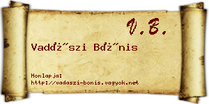 Vadászi Bónis névjegykártya